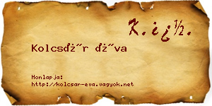 Kolcsár Éva névjegykártya
